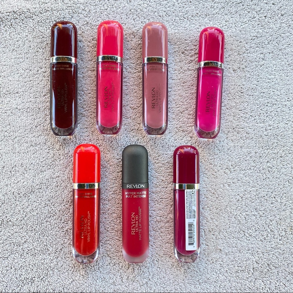 Revlon Ultra HD Vinyl Lip Polish High Shine Lipstick 0.2oz set of 7